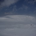 写真: 地吹雪の熊野岳