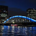 写真: 夜の永代橋