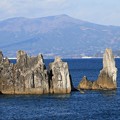 大理石の岩盤岬