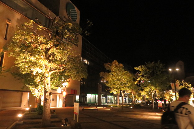 写真: 夜の名谷駅前広場_02
