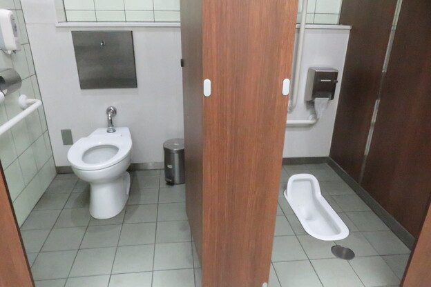 写真: 県庁前駅　洋式和式トイレ