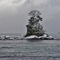 写真: 雨晴海岸 (雪のいただいた女岩)