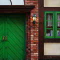 写真: 緑のドア