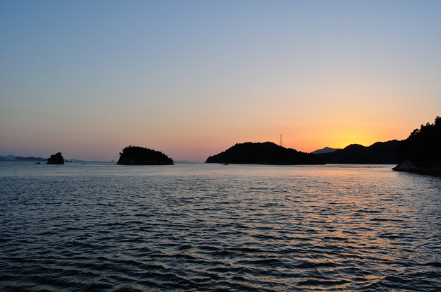 写真: 大三島の夕景