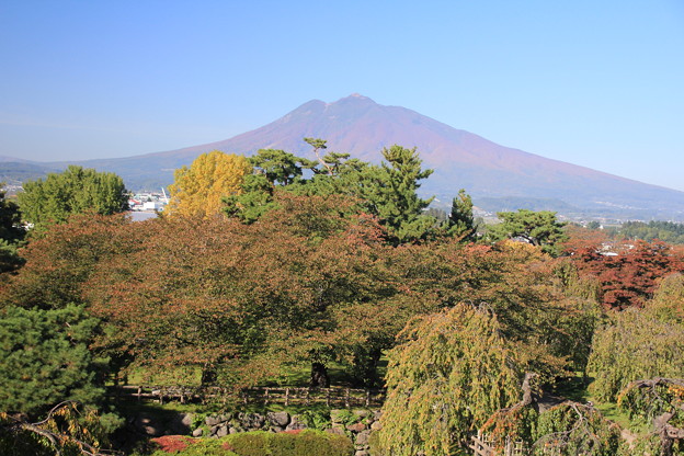 写真: 弘前城三階から見た岩木山01-12.10.27
