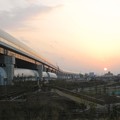 写真: 第二京阪道路と夕日
