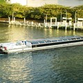 写真: 水上バス。天満橋の上から