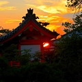 写真: 吉備津神社の夕焼け。。