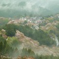 写真: さくら色霞む吉野山