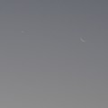 早朝の月と金星