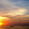 写真: マニラ湾夕陽
