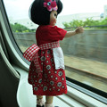 新幹線の窓辺
