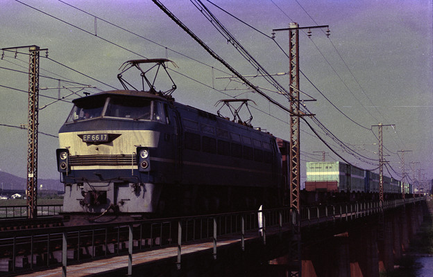 写真: 【ネガ】（再スキャン）EF66高速貨物　1985年