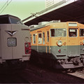 写真: 【ネガ】381系と165系　1978年　名古屋駅（再スキャン）