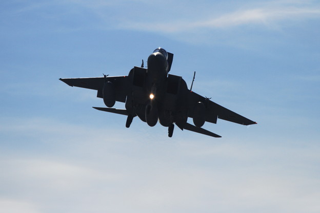 写真: F-15 朝一の仕事からお帰り