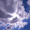 写真: 雲間の太陽