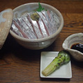 写真: IMGP9216タチウオの刺身丼、岩国産わさび添え