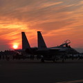 F-15と夕日