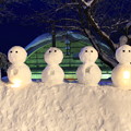 写真: 雪だるまのライトアップ