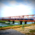 緑川鉄橋を渡るリレーつばめ。