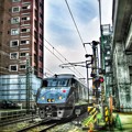 熊本駅を発車した787系特急有明。