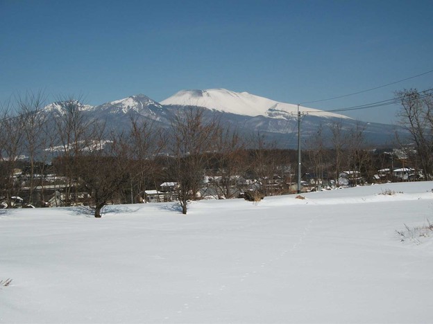 写真: 佐久からの浅間山