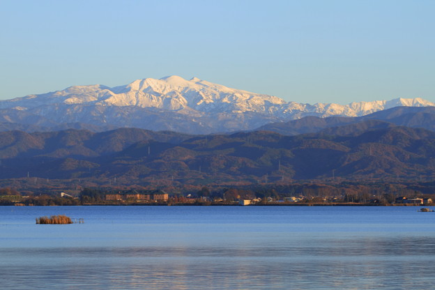 写真: 柴山潟と白山