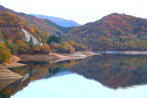 写真: 紅葉の九頭竜湖