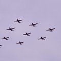 10機のT-7による編隊飛行。。静浜の空を・・