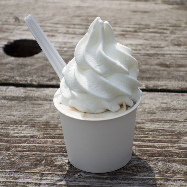 写真: ソフトクリームとジェラートのカップ（道の駅・美山ふれあい広場【京都】）