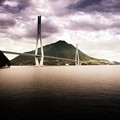 写真: 幻想的な多々羅大橋
